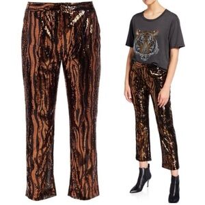 Le Superbe Sequin Bengal Tiger/Animal Print Chino Pants - EUC - size 4